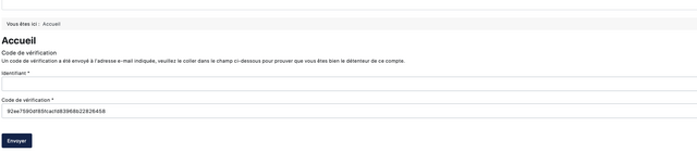 Mot de passer perdu utiliser code du courriel